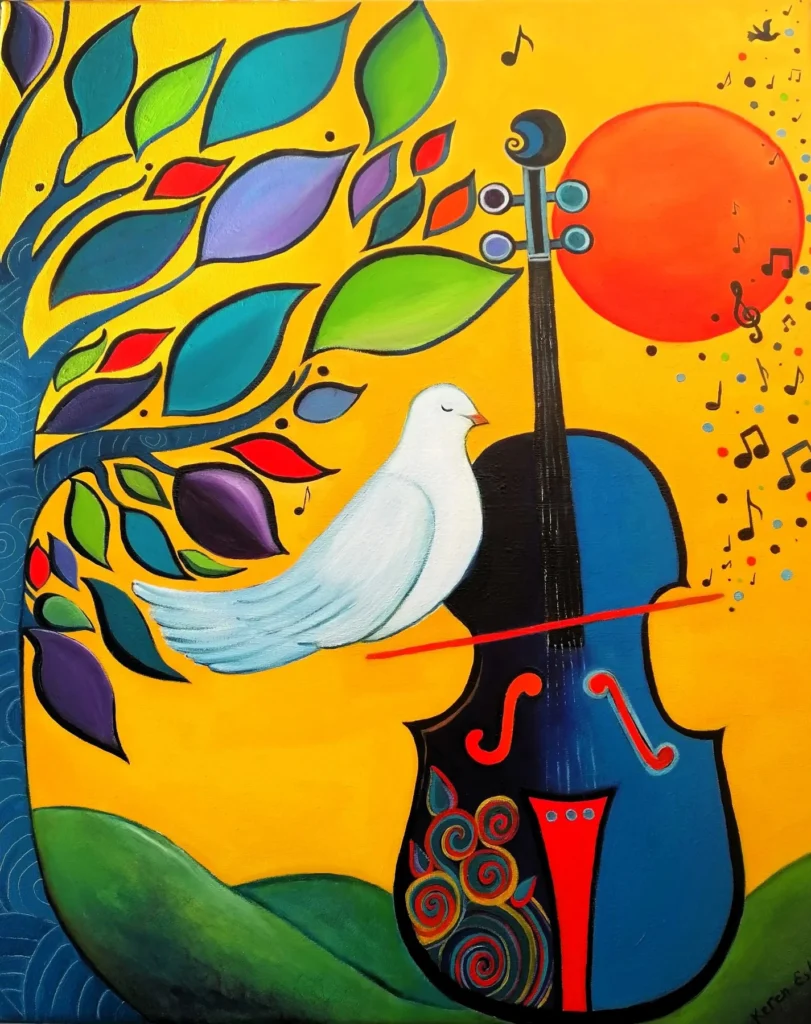 Colombe musicienne
