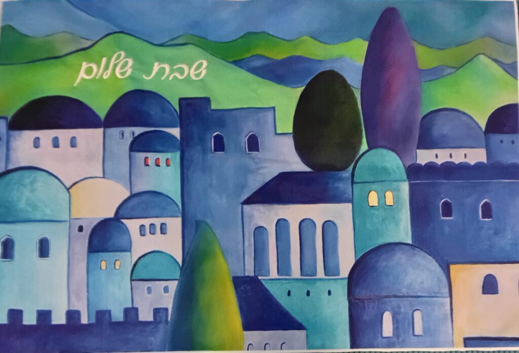 Napperon de Chabbat «&nbsp;Sous le ciel de Jérusalem&nbsp;»